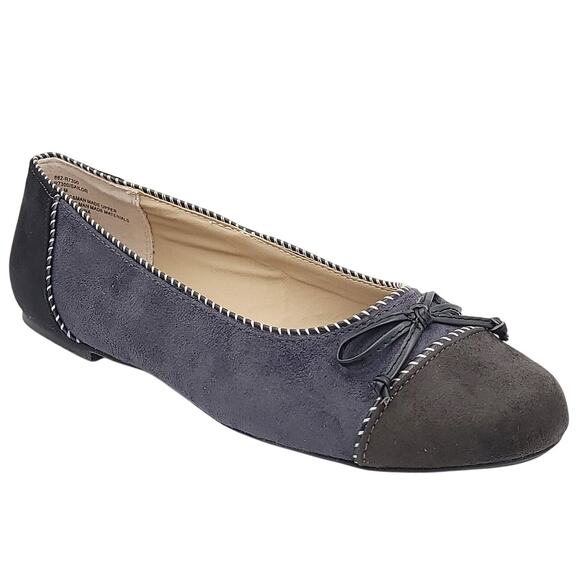 Rialto Shoes - Rialto Women Sailor Cap Toe Ballet Flats Size US 8.5M Black / Grey Multi